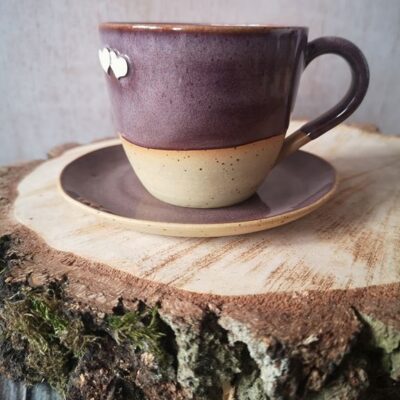 Filiżanka z serduszkami Wrzosowisko