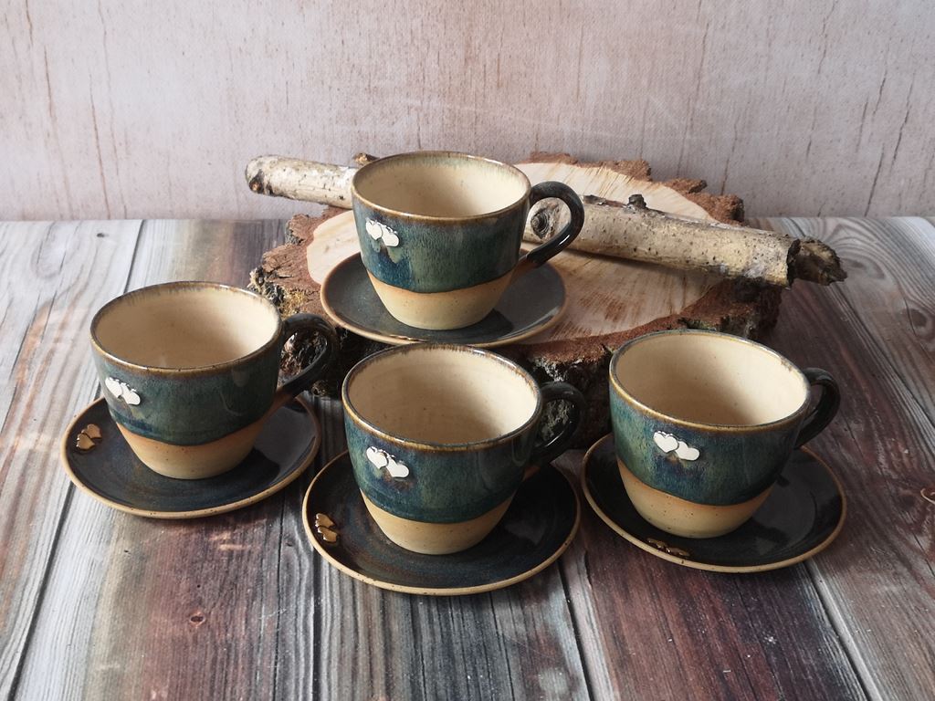 Filiżanki z serduszkami Toń Oceanu