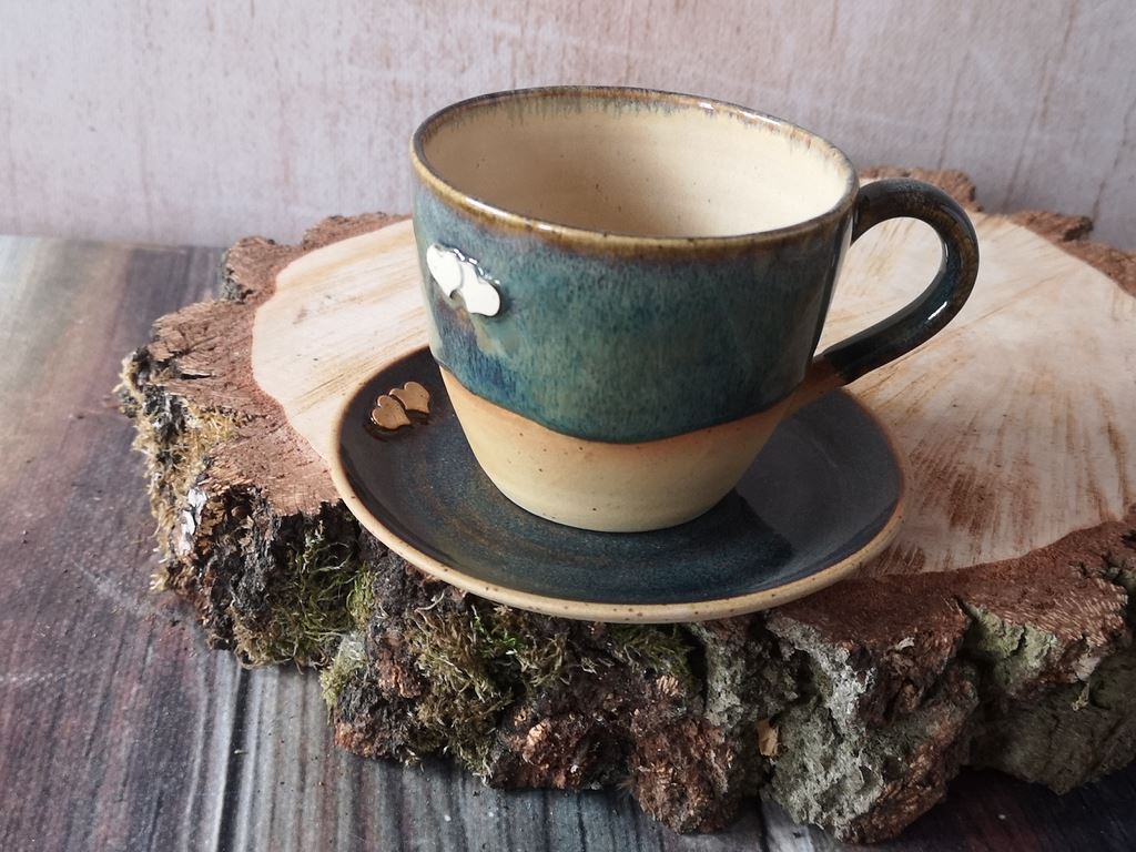 Filiżanki z serduszkami Toń Oceanu