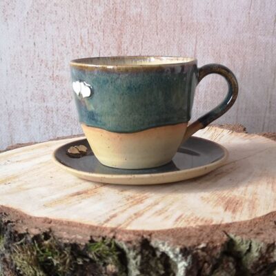 Filiżanki z serduszkami Toń Oceanu