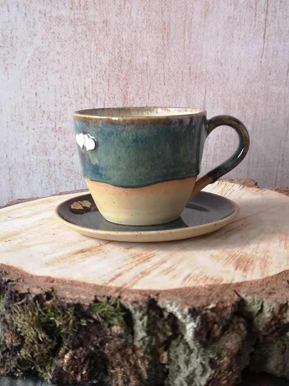 Filiżanki z serduszkami Toń Oceanu