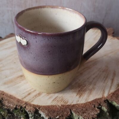 Kubek z uszkiem i serduszkiem Wrzosowisko