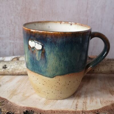 Kubek z uszkiem i serdzuszkiem Toń Oceanu