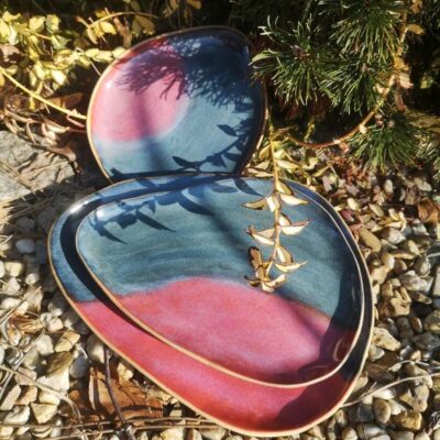 Komplet 3 talerzy do serwowania "Ogień i Woda" 